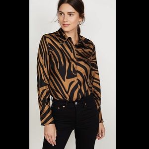 3.1 Phillip Lim Zebra Button Down Blouse